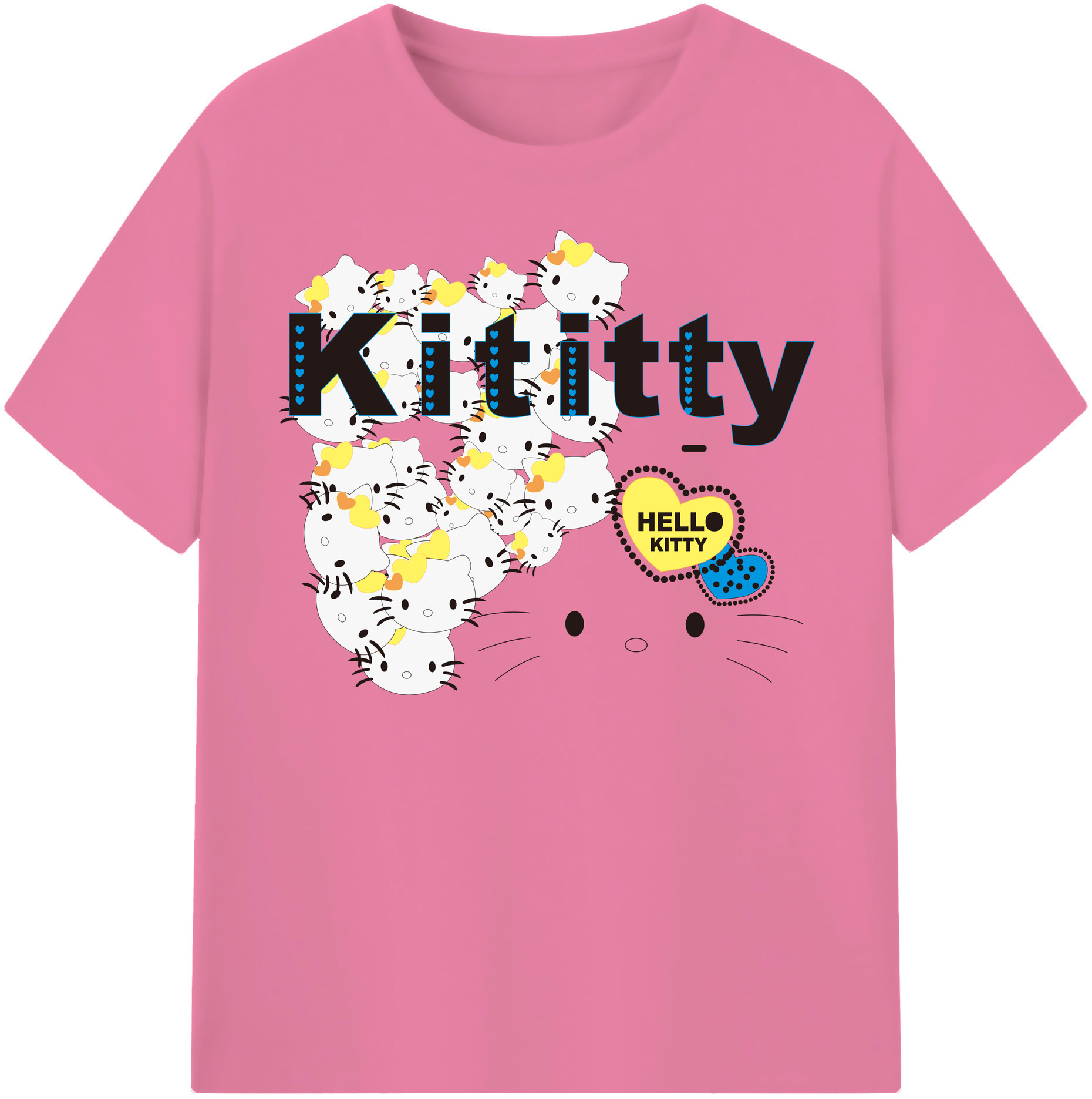 （画像用） Hello Kitty ハローキティ 綿100％半袖Tシャツ（フロントプリント）